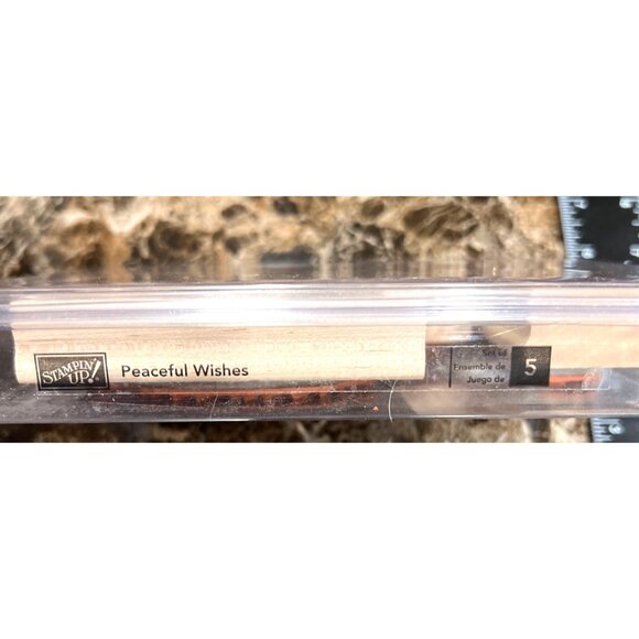 Stampin Up! Peaceful Wishes Wood-Mounted Rubber Stamp Set 2006 Holiday - Picture 3 of 3